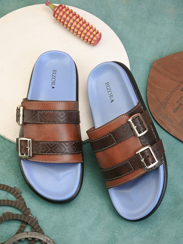 మెన్ బ్లూ స్క్వేర్ డిజైన్డ్ ట్రెండీ మరియు ప్రత్యేకమైన సాఫ్ట్ ప్యాడ్ స్లిప్పర్