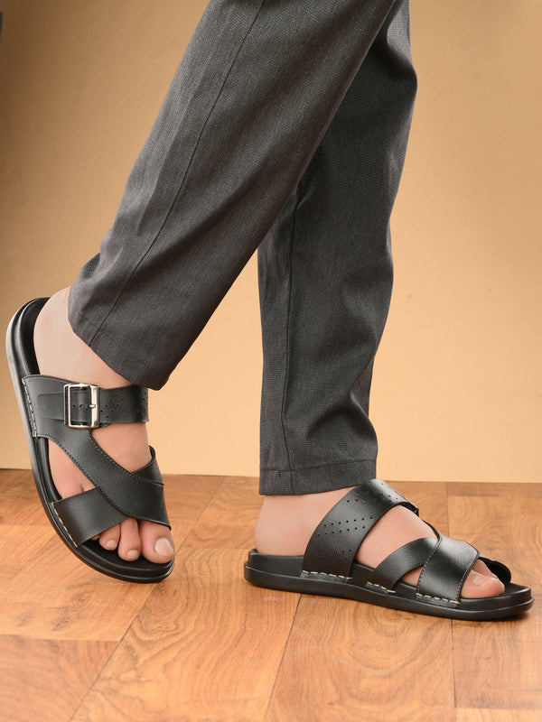 మెన్ బ్లాక్ స్టిచ్ డిజైన్ సర్దుబాటు స్లిప్పర్