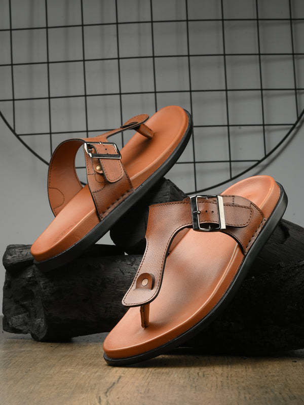 మెన్ టాన్ సర్దుబాటు పట్టీ థాంగ్ స్లిప్పర్