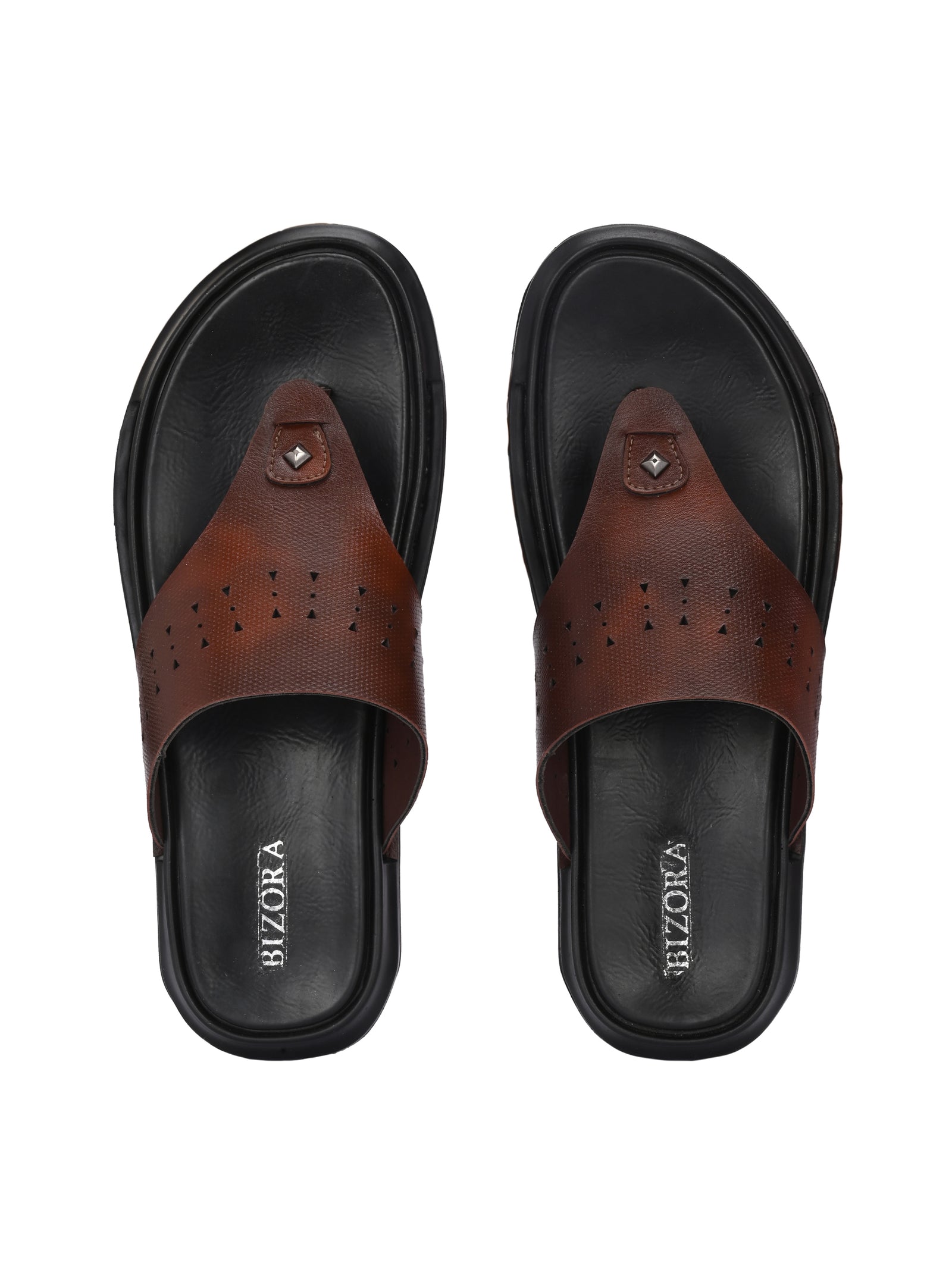 పురుషులు బ్రౌన్ v-ఆకారపు స్లిప్పర్ (B-13)