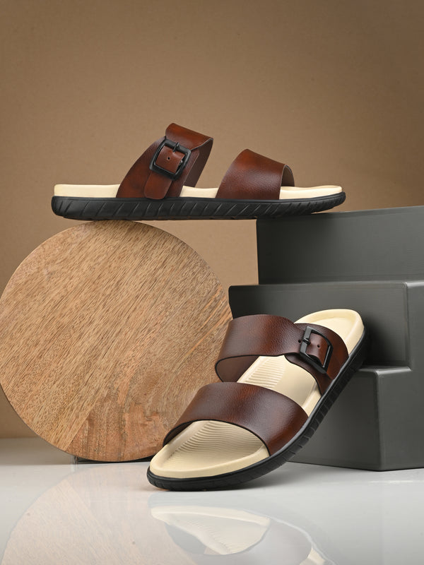 పురుషులు తెలుపు సర్దుబాటు పట్టీ స్లిప్పర్ (T4)