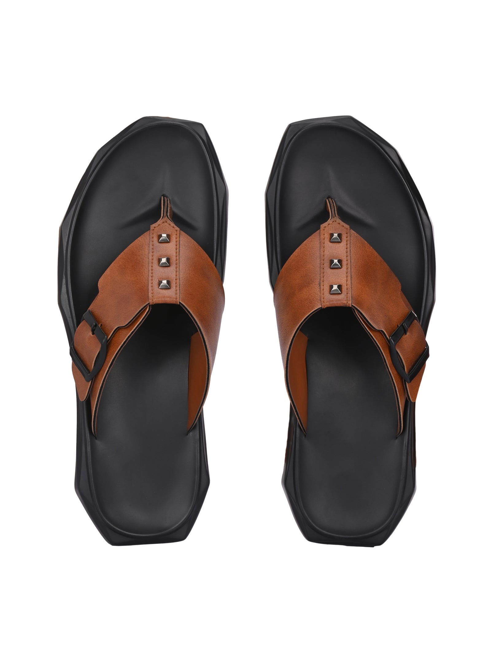 పురుషుల టాన్ సర్దుబాటు పట్టీ v-ఆకారపు స్లిప్పర్ (D1)