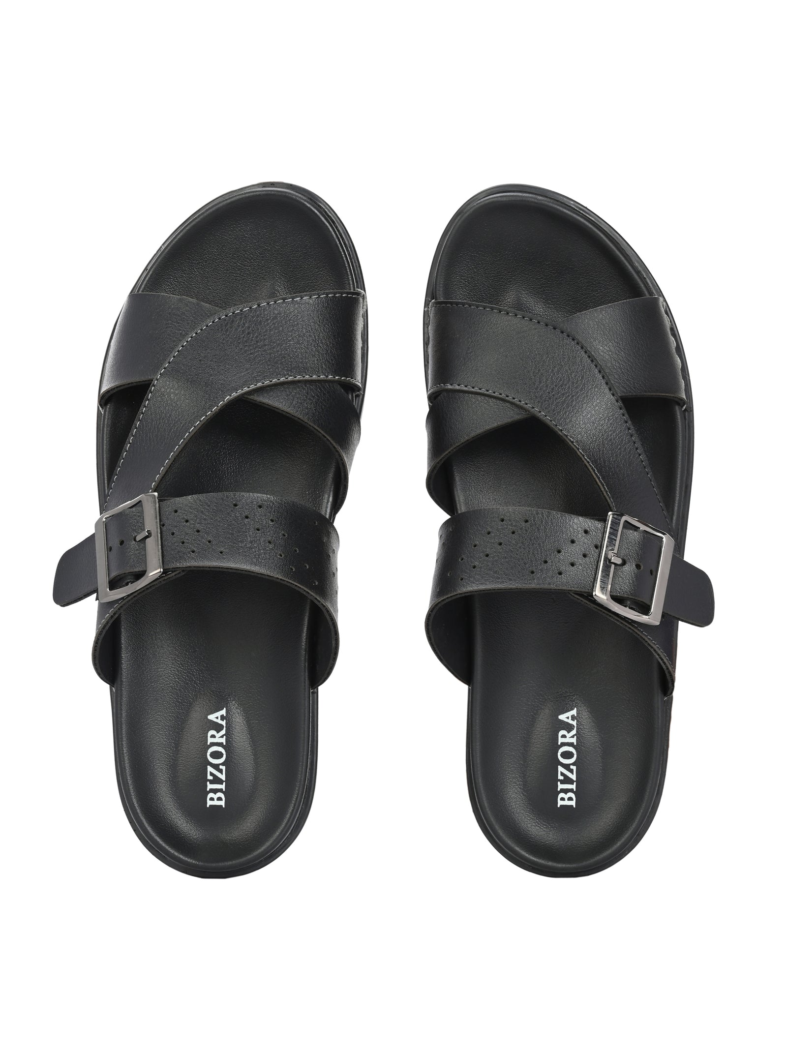 ಪುರುಷರು ಕಪ್ಪು ಹೊಲಿಗೆ ವಿನ್ಯಾಸ ಹೊಂದಾಣಿಕೆ ಸ್ಲಿಪ್ಪರ್