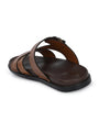 Men Tan stitch designed adjustable slipper