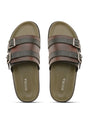 Men Olive Square Designed Trendy And Exclusive Soft Pad Slipper