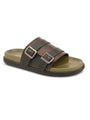 Men Olive Square Designed Trendy And Exclusive Soft Pad Slipper