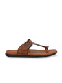 Men tan adjustable strap thong slipper