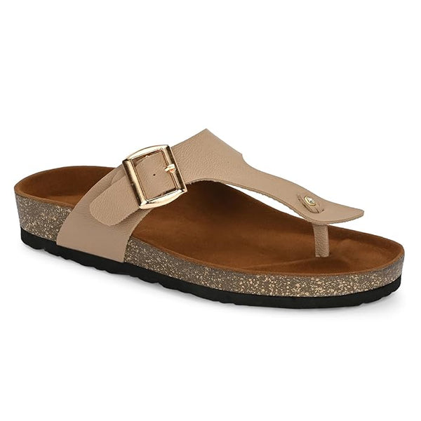 BIZORA Women Classic Buckle Toe-Post Sandals – Comfortable and Durable for Everyday Wear