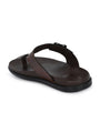 Men brown adjustable strap thong slipper