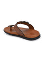 Men tan adjustable strap thong slipper