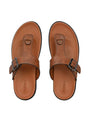 Men tan adjustable strap thong slipper