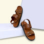 MENS TAN TRENDY SOFT PAD SANDAL (T-2)