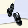 MENS BLACK SUPER SOFT PAD STRETCHABLE BACK STRAP SANDAL (T-3)