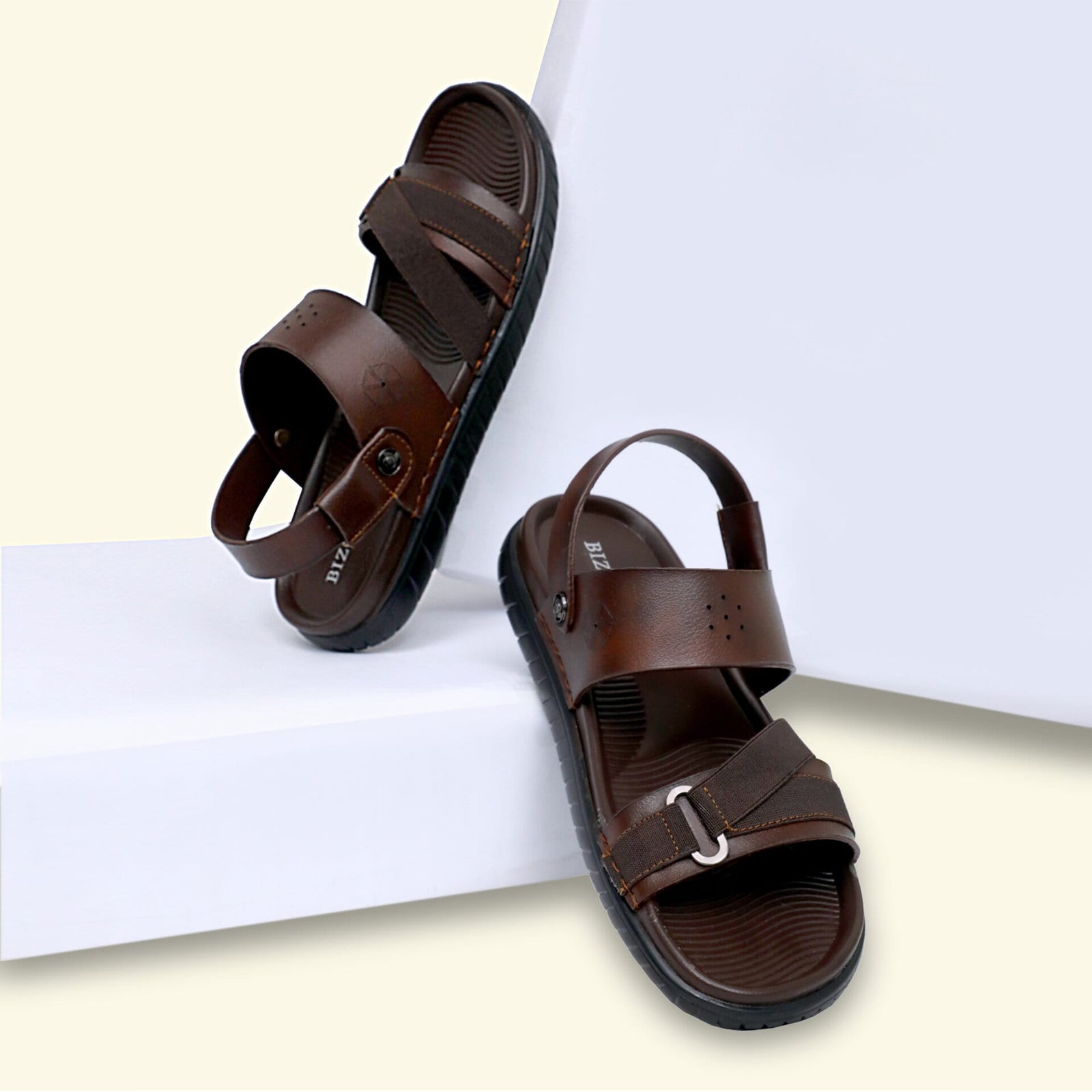 MENS BROWN TRENDY SOFT PAD SANDAL (T-2)