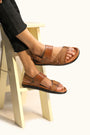 MENS TAN TRENDY SOFT PAD SANDAL (T-2)