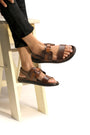 MENS BROWN SUPER SOFT PAD STRETCHABLE BACK STRAP SANDAL (T-3)