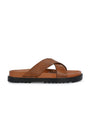 Men Tan Cross Slide Slipper-AR1