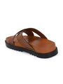 Men Tan Cross Slide Slipper-AR1