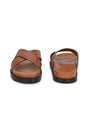 Men Tan Cross Slide Slipper-AR1