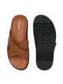 Men Tan Cross Slide Slipper-AR1