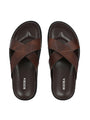 Men Brown Cross Slide Slipper-AR1