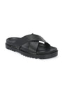 Men Black Cross Slide Slipper-AR1