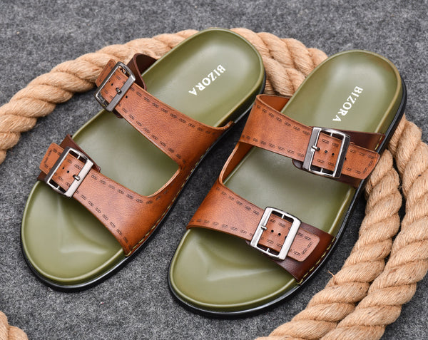 Mens Adjustable strap slippers