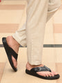 Men black v-shape slipper with buckle look (L7)