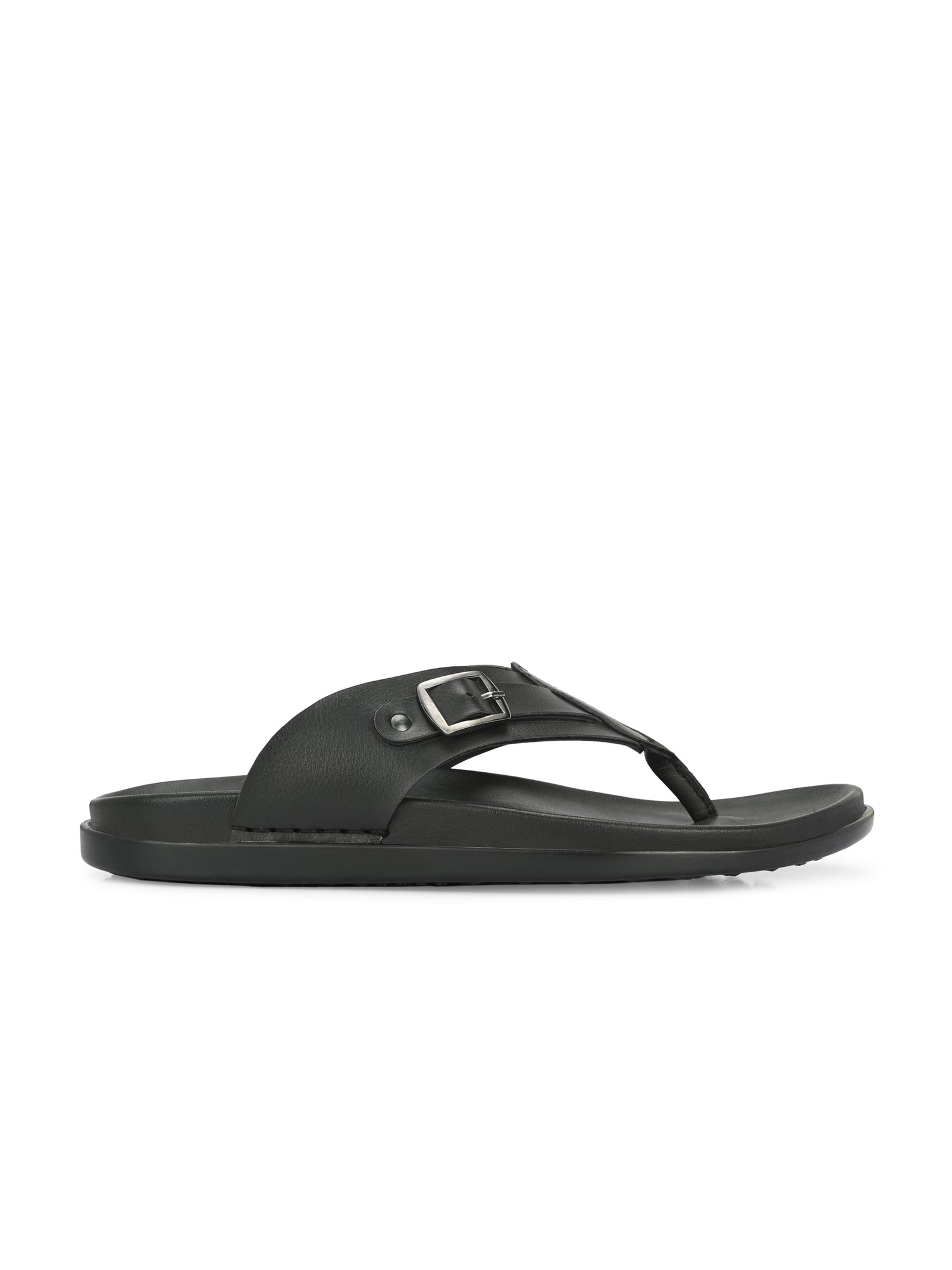 Men black v-shape slipper with buckle look (L7)