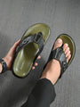 Stylish & comfortable Buckled Men's Olive Slipper (TY-3)