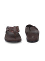 Men brown v-shape slipper with buckle look (L7)