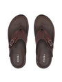 Men brown v-shape slipper with buckle look (L7)