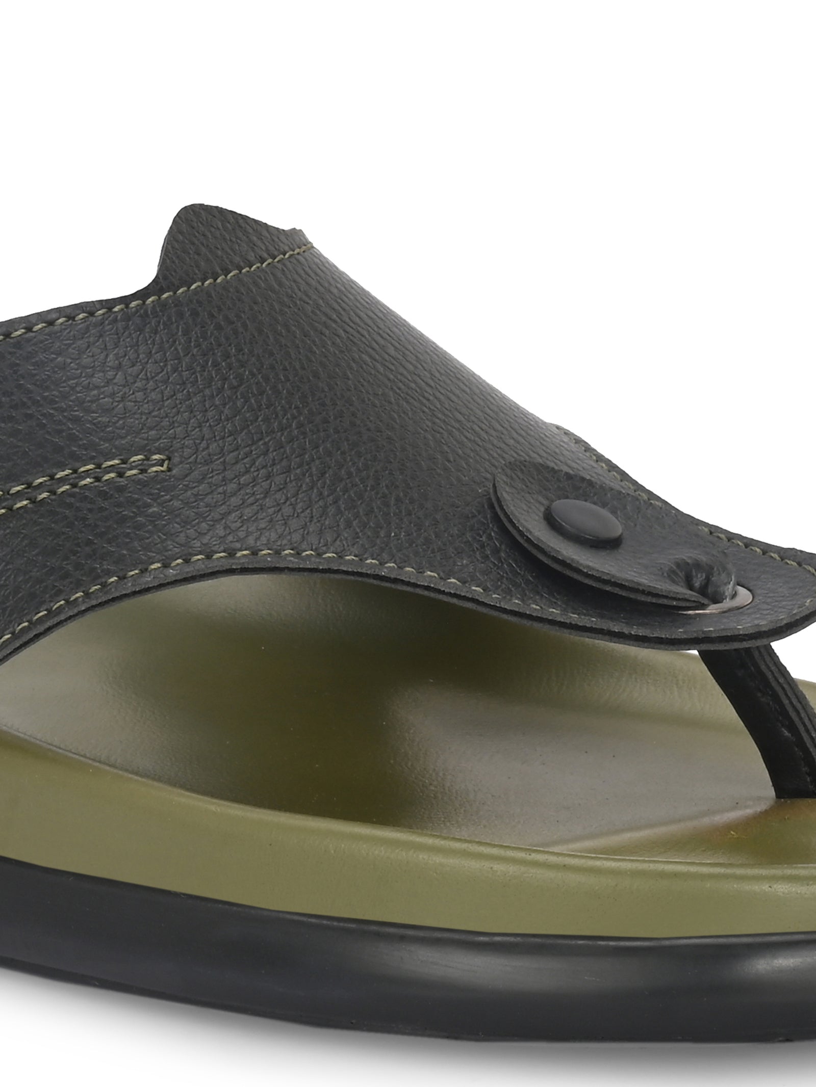 Stylish & comfortable Designer Stitched Men's  Olive Slipper (TY-2)