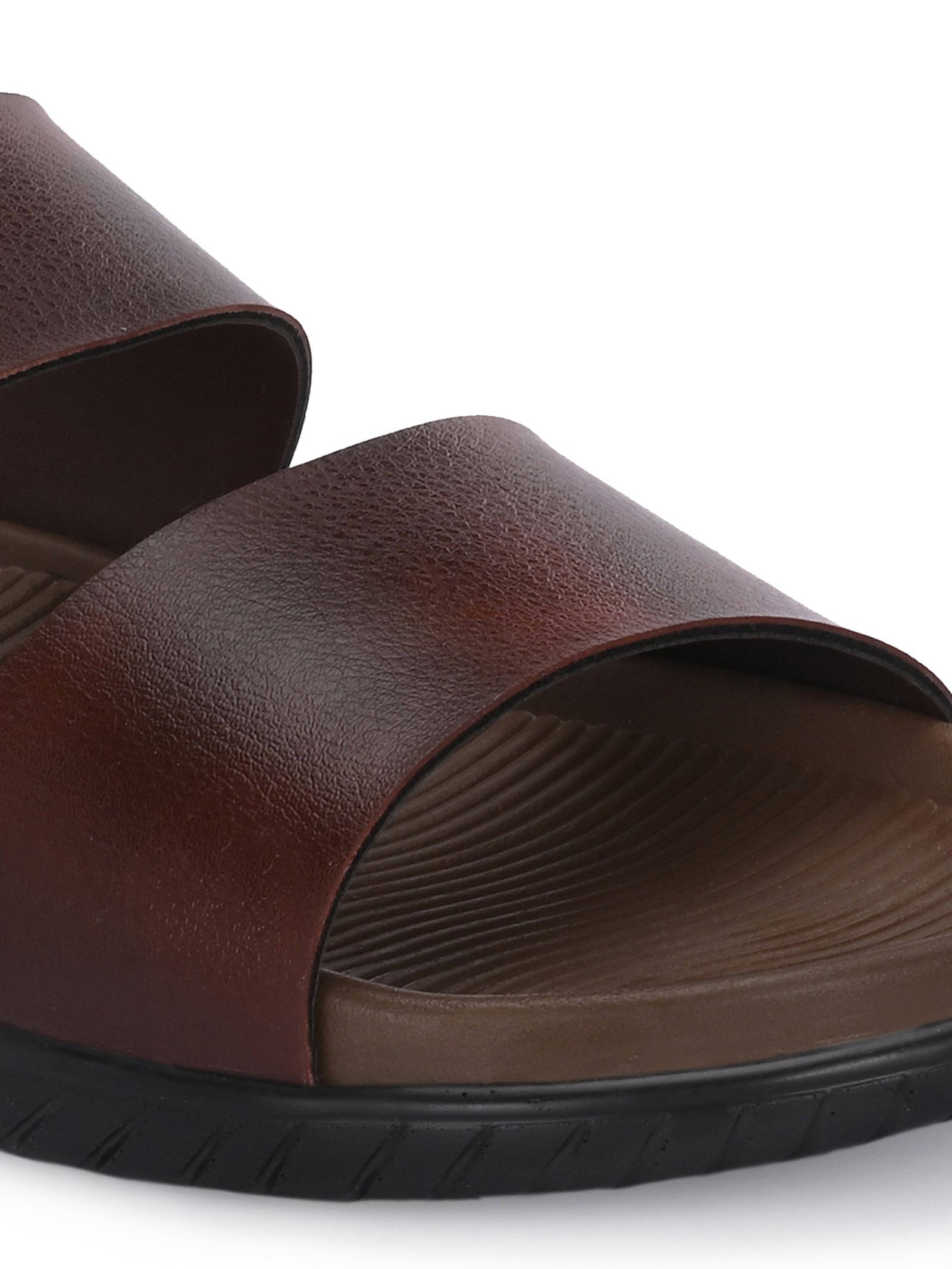 Men Brown adjustable strap slipper (T4)