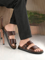 Men Brown adjustable strap slipper (T4)