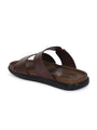 Men Brown adjustable strap slipper (T4)