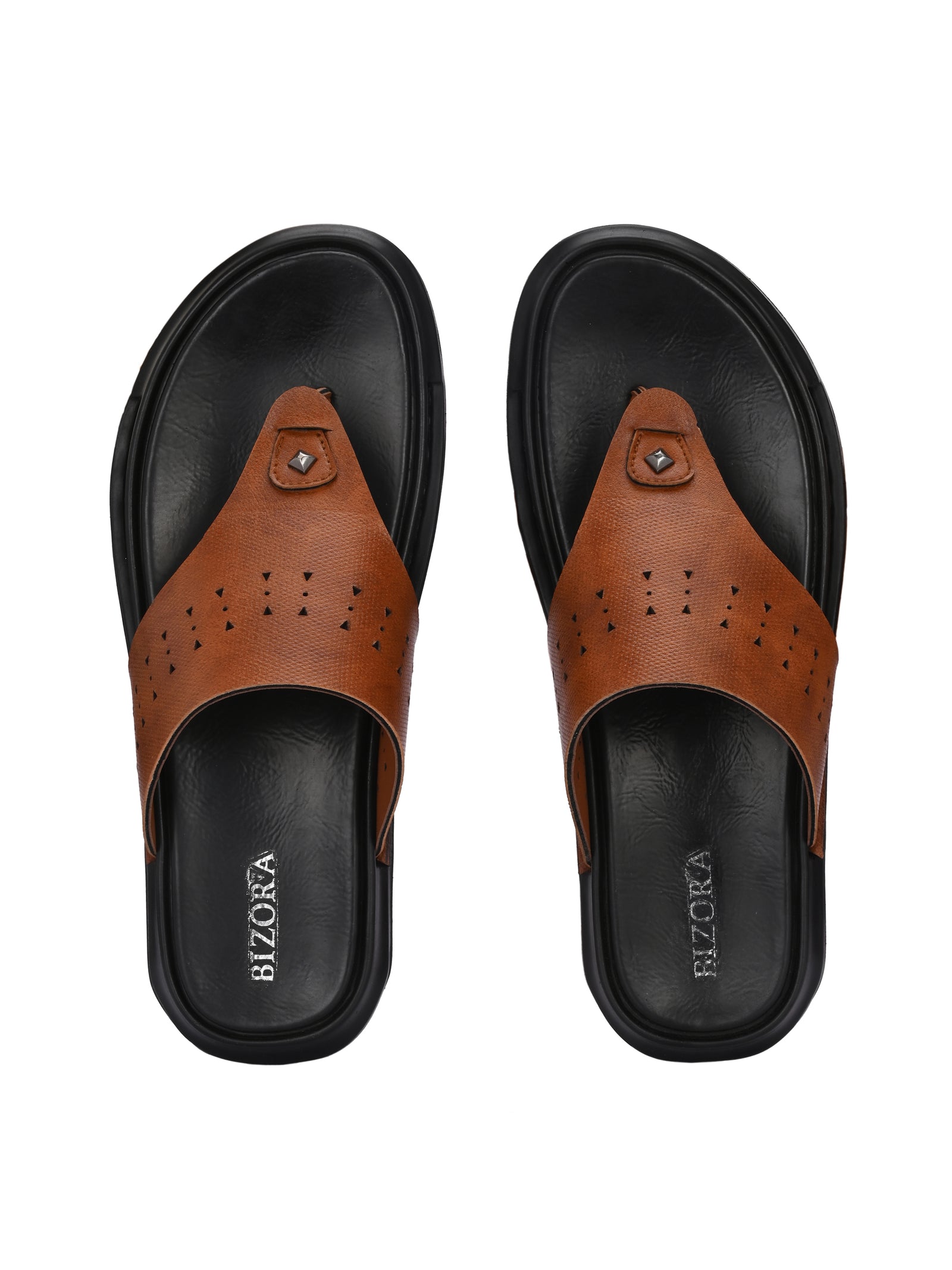 Men Tan v-shape slipper (B-13)