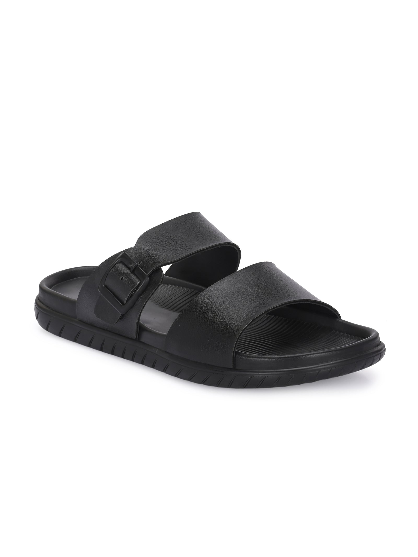 Men Black adjustable strap slipper (T4)