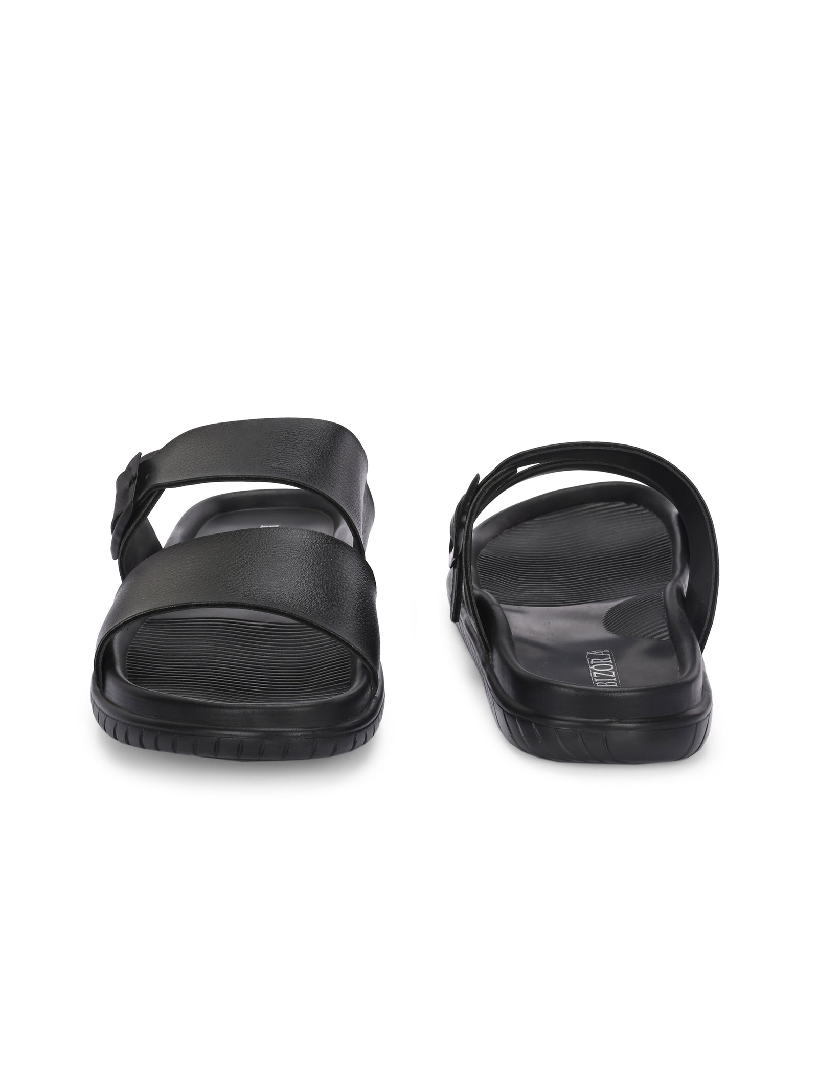 Men Black adjustable strap slipper (T4)