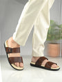 Men White adjustable strap slipper (T4)