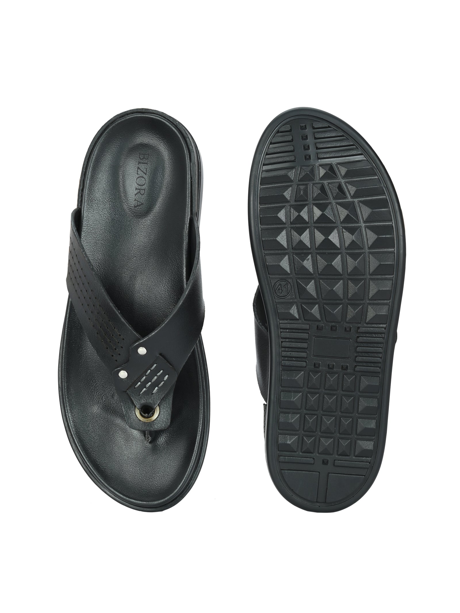 Men Black V-Shape Slipper