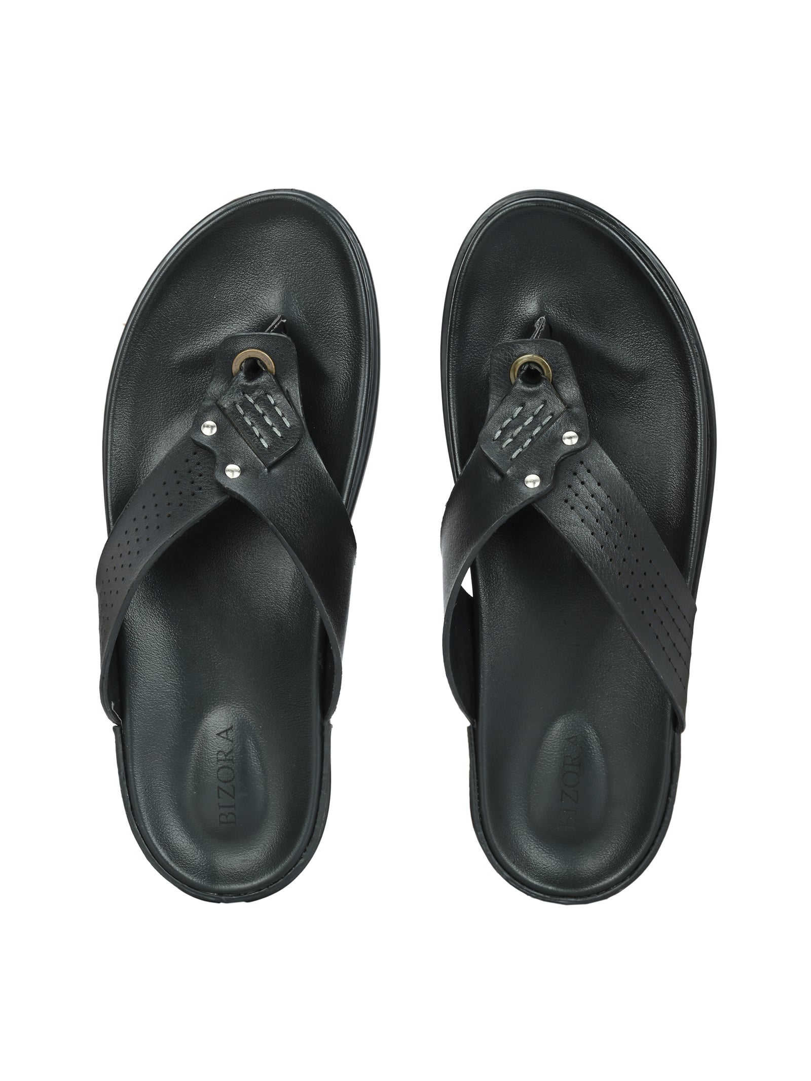 Men Black V-Shape Slipper