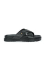 Mens black cross slide slipper