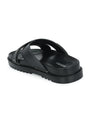 Mens black cross slide slipper