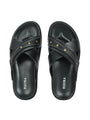 Mens black cross slide slipper