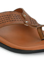 Men Tan V-Shape Slipper