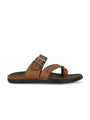 Mens Brown adjustable strip slipper (L-2)