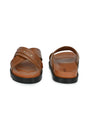 Men's tan cross slide slipper