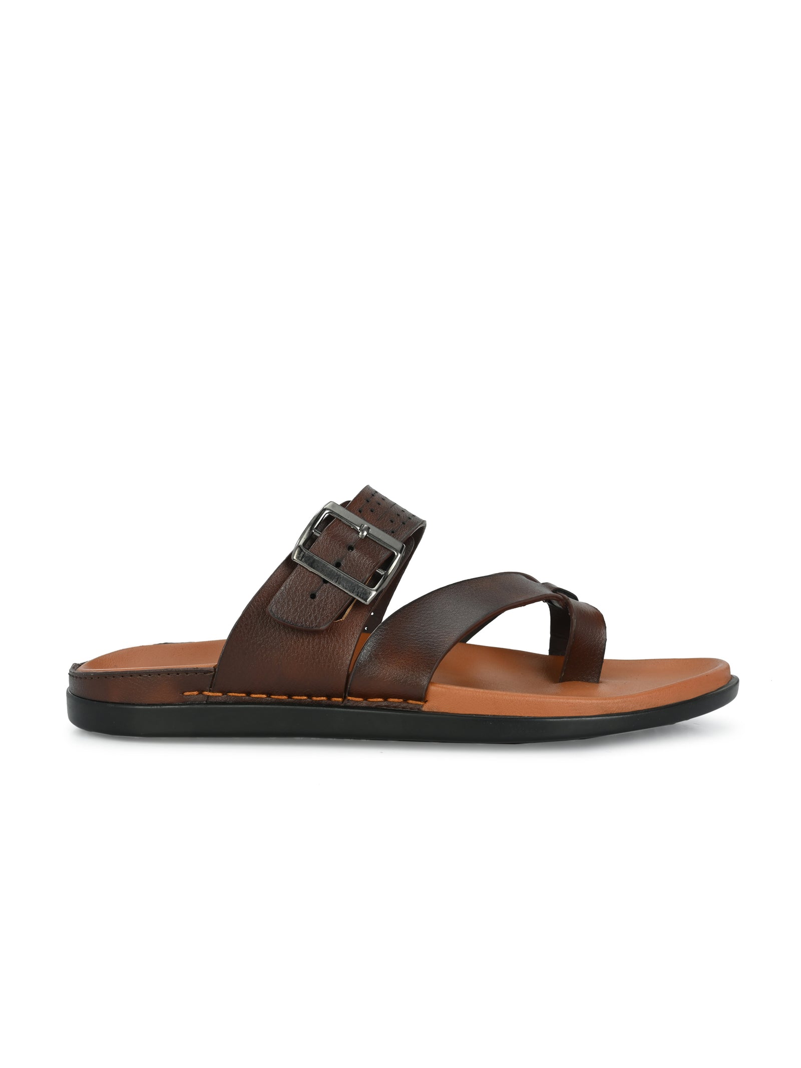 Mens Tan adjustable strip slipper (L-2)