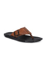 Men tan adjustable strap v-shape slipper (D1)